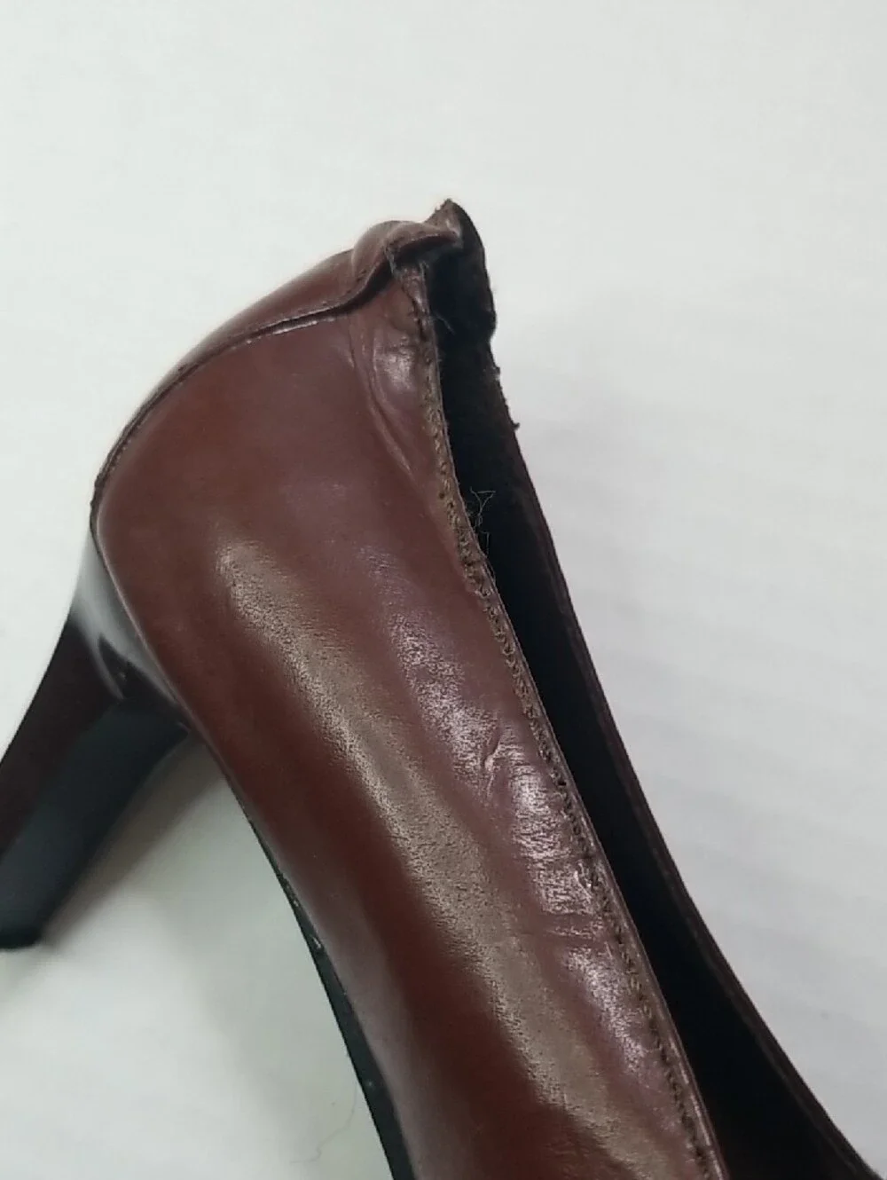 Glamour Brown Pointed-Toe Leather Heels